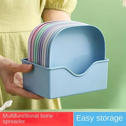 10pcs Plates Set With Holder (Random Colors)