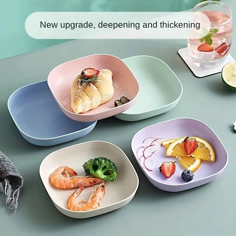 10pcs Plates Set With Holder (Random Colors)