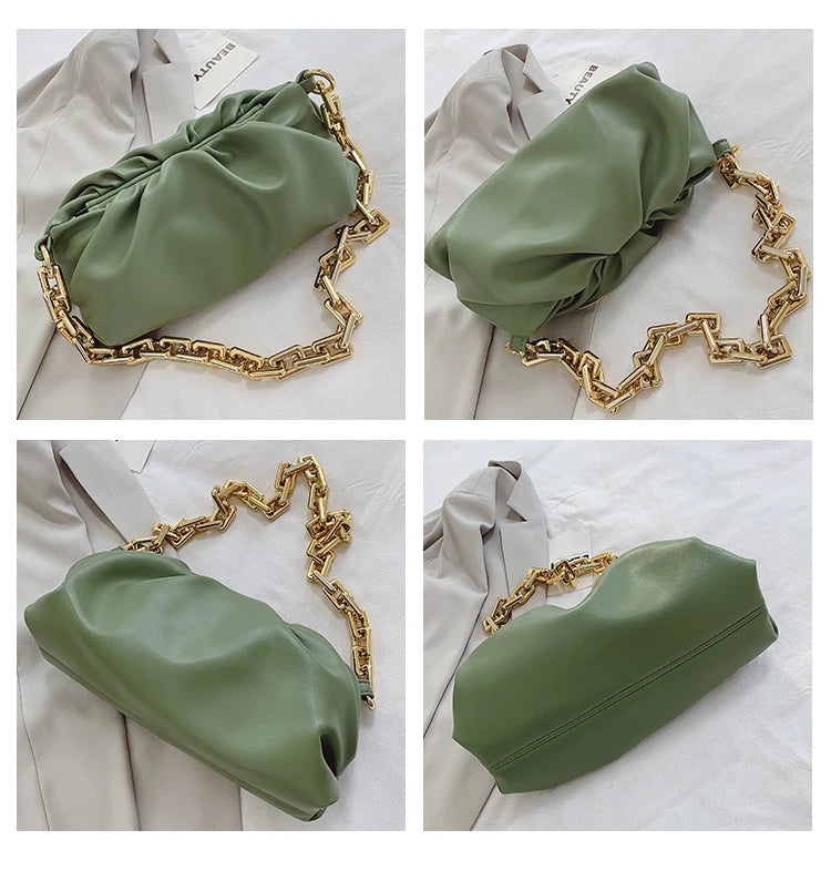 Women's PU Leather Plain Hand Bag