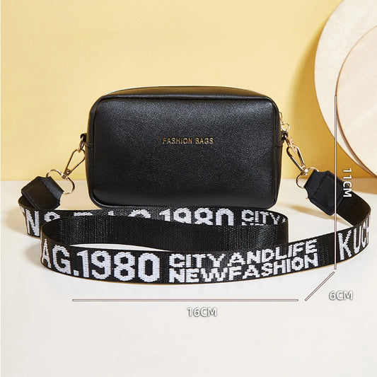Chic Black PU Leather Crossbody Bag for Girls