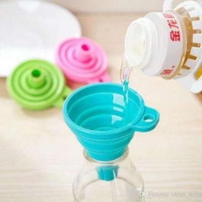 Collapsible Silicone Foldable Funnel, Pack Of 3