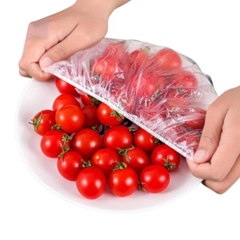100Pcs Disposable Plastic Bag Food Cover Wrap