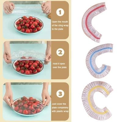 100Pcs Disposable Plastic Bag Food Cover Wrap