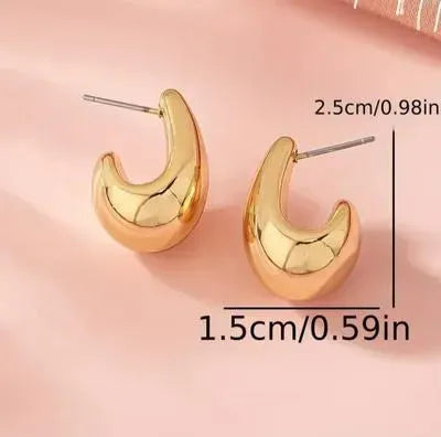 Trendy Tear Drop Gold Plated Earrings for Women