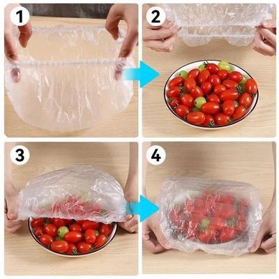 100Pcs Disposable Plastic Bag Food Cover Wrap